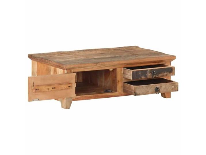 Couchtisch 90x50x31cm Massivholz Mango mit Eisenfuß Bistrotisch, handgefertigt, Tischplatte aus Mangoholz, pulverbeschichtetes Eisensockel, für Wohnung und Garten