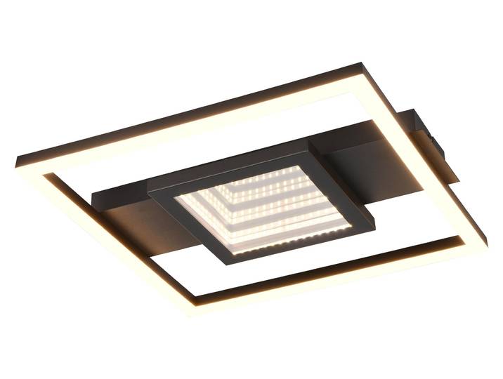 Reality Leuchten LED Deckenleuchte Wheeler R64801932, Metall Schwarz matt, Kunst