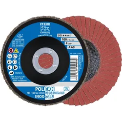 PFERD TOOLS POLIFAN Fächerscheibe PFF flach A-COOL SG INOX+ALU Edelstahl/Alu - 67656100