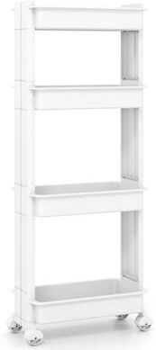 Costway 3/4-Tier Rolling Utility Cart with Detachable Trays and Smooth Wheels-4-Tier