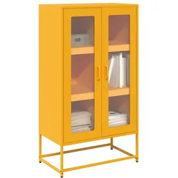 vidaXL Highboard Senfgelb 68x39x123 cm Stahl