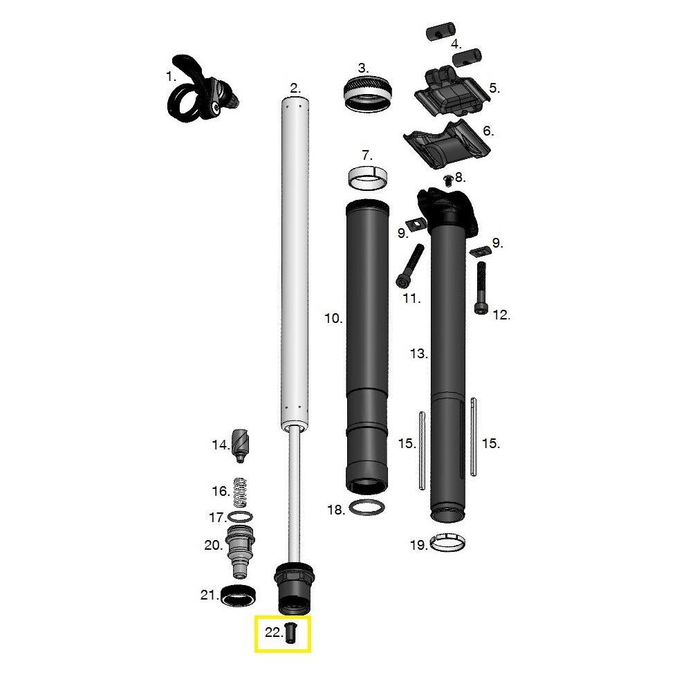 Crankbrothers Highline Cartridge Kartusche Ventiladapter, 6mm Schaft, V2 (Ventiladapter Set) (40080516)