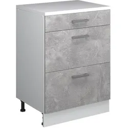 Vicco, Kommode + Sideboard, Kommode unter Schräge Rion, Beton, 60 x 81.6 cm ohne Schräge mit 2 Schubladen (60 x 46 x 81.60 cm)