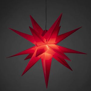 Konstsmide Weihnachtsstern 5970-550, 3D, rot, beleuchtet mit LED-Birne, Kunststoff, Ø 60 cm
