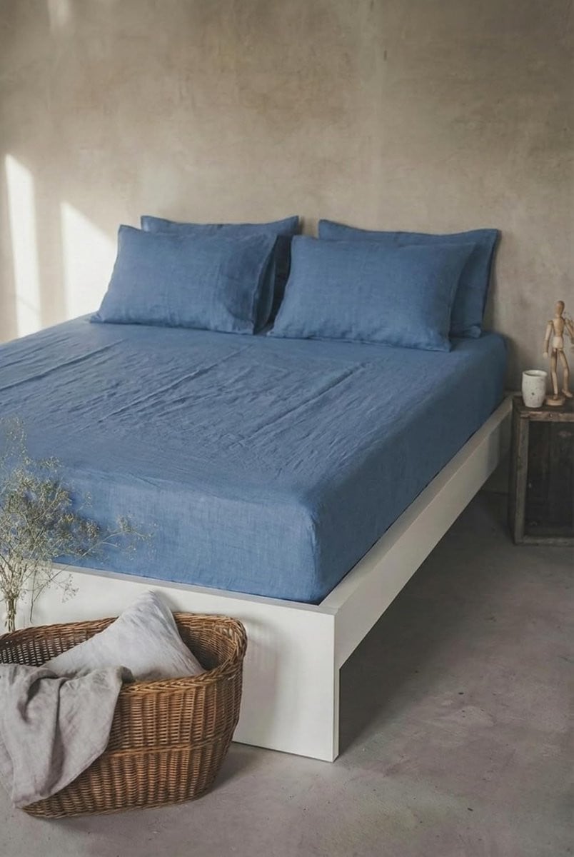 Hoeslaken van 100% stonewashed linnen voor volwassenen