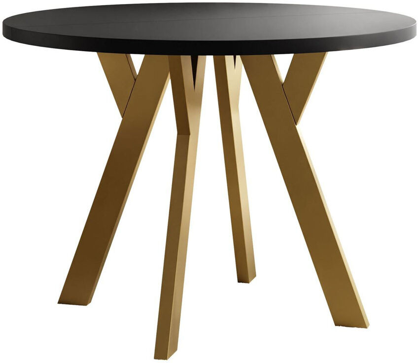 George Oliver 149.5 cm Extendable Round Dining Table Black/Gold