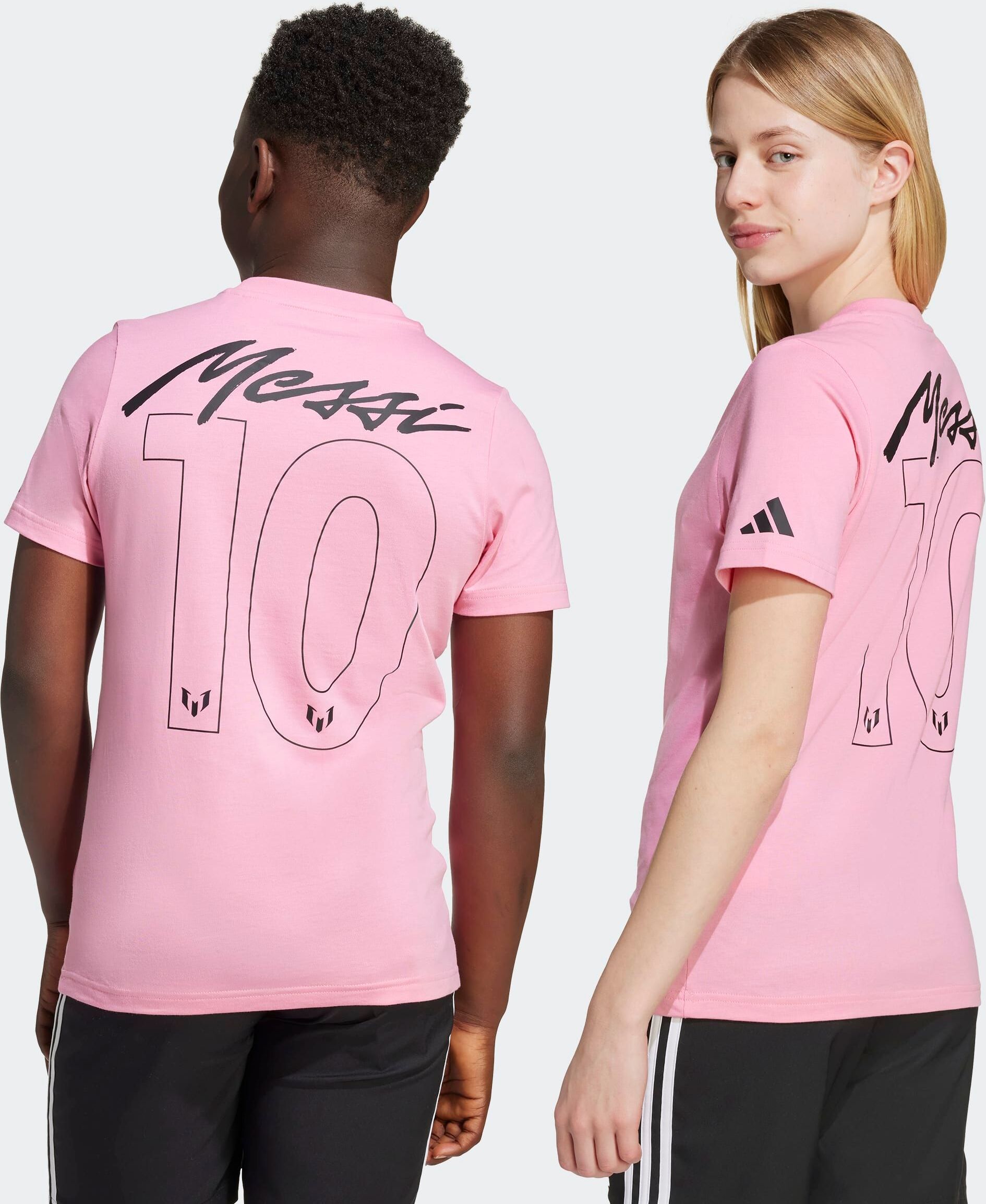 Trainingsshirt ADIDAS PERFORMANCE "MIT GRAFIK FÜR KINDER MIT MESSI-NAMESZUG UND SPIELERUMMER", Jungen, Gr. 152, pink (easy pink), Obermaterial: 100% Baumwolle, normal, Shirts Trainingsshirt, sportlicher Stil, mit Name und Nummer auf dem Rücken, aus Baumwo