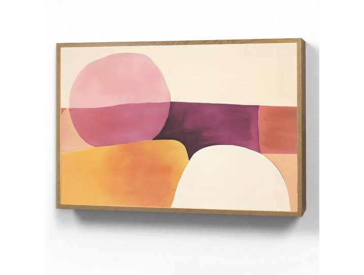 OnlyWow Wandleuchte MIT Akku Formen - Abstrakt - Farbenfroh 100x70 cm, Rosa, Rechteckig, LED integrated, 100x70x8 cm, Lampen & Leuchten, Innenbeleuchtung, Wandleuchten