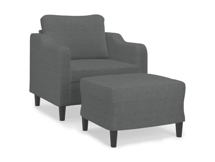 GHVBNMF Sessel mit Hocker Dunkelgrau Polstersessel Stoff Relaxsessel Set Atmungsaktiver Stoff und stabiles Metallgestell bringen Komfort ins Wohnzimmer und Schlafzimmer. Belastbar bis 110 kg.