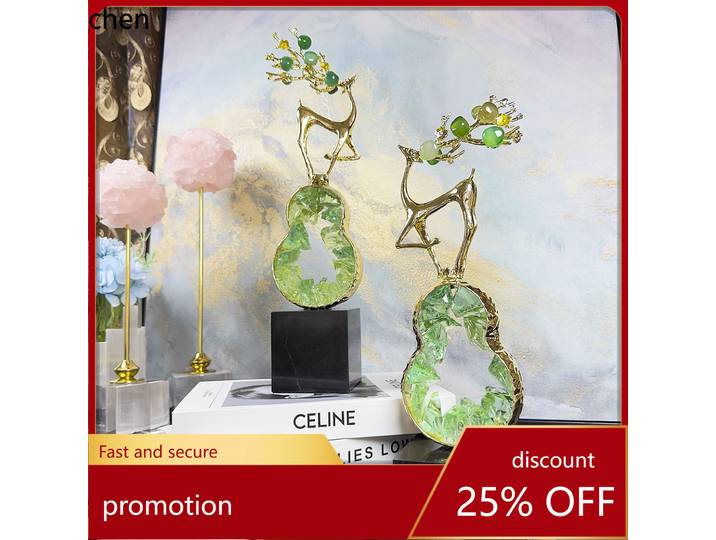 Ornement haut de gamme en forme de gourde pour la fortune et la prospérité, décoration intérieure, figurine de cerf, cadeau, décoration de meuble TV, salon