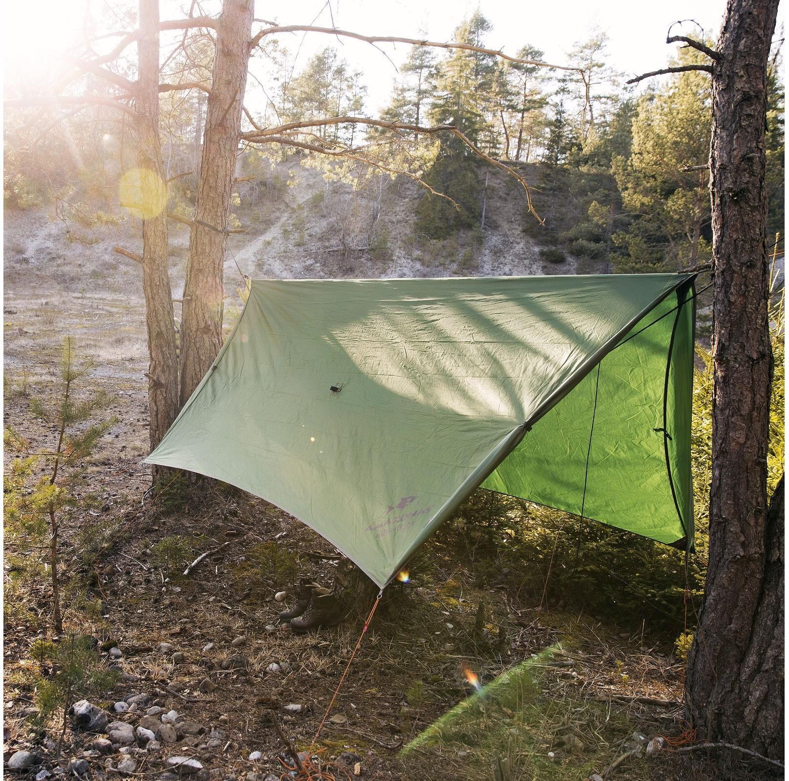 Sonnensegel AMAZONAS "Wing Grün", grün (dunkelgrün), B:140cm T:320cm, Sonnensegel, Sonnensegel dunkelgrün B/T: 140cm x 320cm