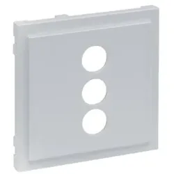 Legrand 765286 SEANO Abdeckung für 3-fach RCA (Cinch)-Anschlussdose, Farbe: Aluminium lackiert