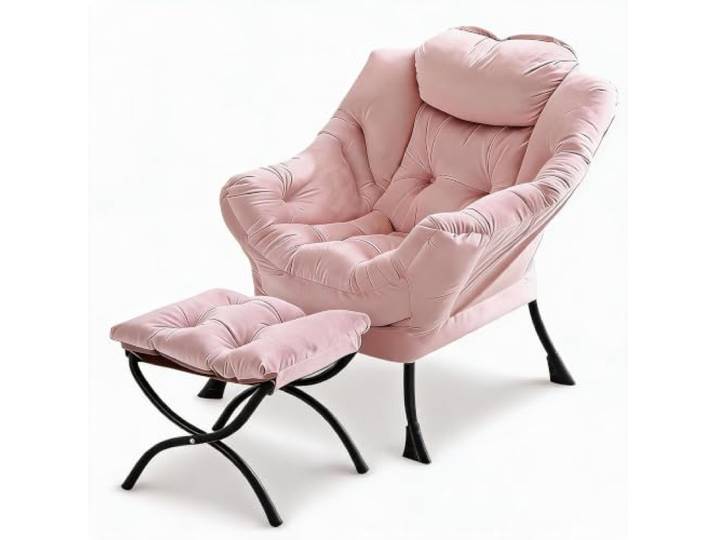Garvee Bequemer Lounge-Sessel mit Hocker aus Dutch Velvet, 84x69x99 cm Verwandeln Sie Ihr Zuhause in Eine Wohlfühloase mit Dem Bequemen Relaxsessel, Hocker, Verstellbarer Rückenstütze, Gepolstert