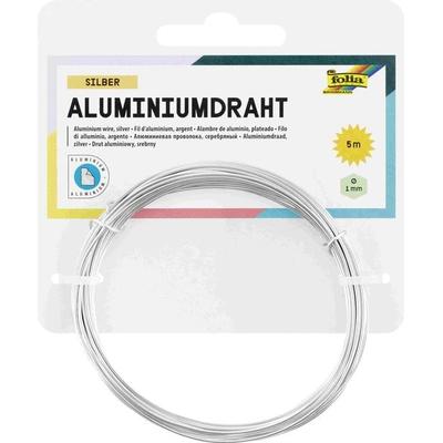 Folia Aluminiumdraht, 1mm x 5m, silber farben
