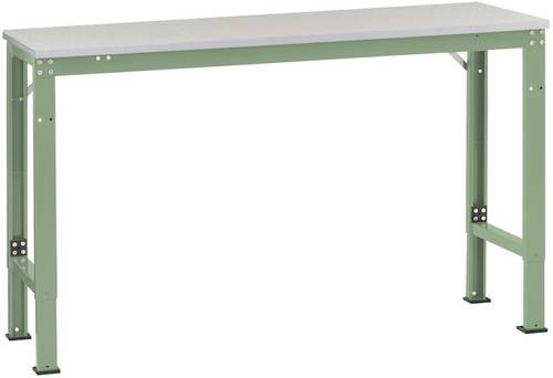 Manuflex AU7097.6011 Arbeits-Grundtisch UNIVERSAL Spezial mit Kunststoffplatte, BxTxH = 1750x1000x722-1022mm Resedagrün (RAL 6011)