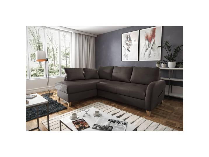home24 Hoekbank Monserrat bruin/donkerbruin Body: kunstleer Zitoppervlak echt leer 227 x 82 x 170cm chaise longue vooraanzicht links geen functie
