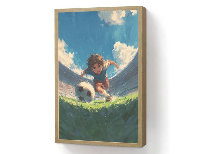 OnlyWow Nachttischlampe MIT Akku Stadion - Fußballer - Ball 40x60 cm, Blau, Rechteckig, LED integrated, 40x60x8 cm, Lampen & Leuchten, Innenbeleuchtung, Nachtlichter