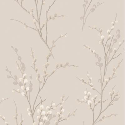 Vliestapete LAURA ASHLEY "Pussy Willow", grau, B:0,52m L:10m, Vlies, Tapeten, FSC zertifiziert, mit lebhaftem Druck, 10 Meter Länge