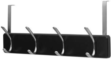 Melannco Over the Door Metal Coat Hook, 18X6 Inch, Black