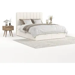 POLSTERBETT Vienna mit Stauraum 140/200 cm Creme im Alta Stoff