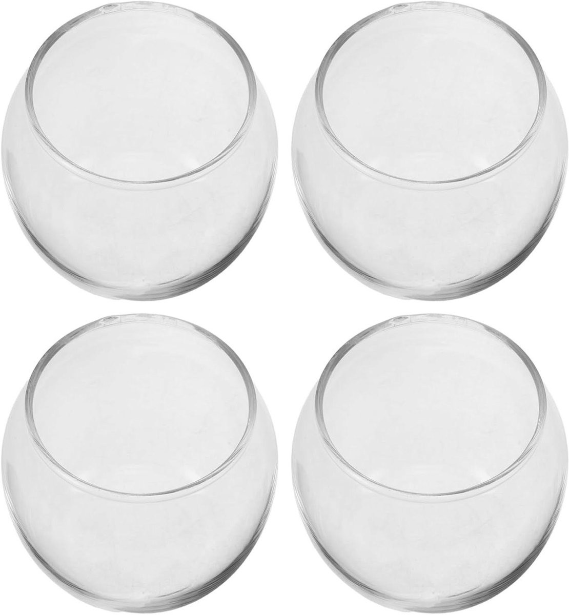 Set van hittebestendige glazen theelichthouders voor tafeldecoratie, Transparant, 7 x 8 cm