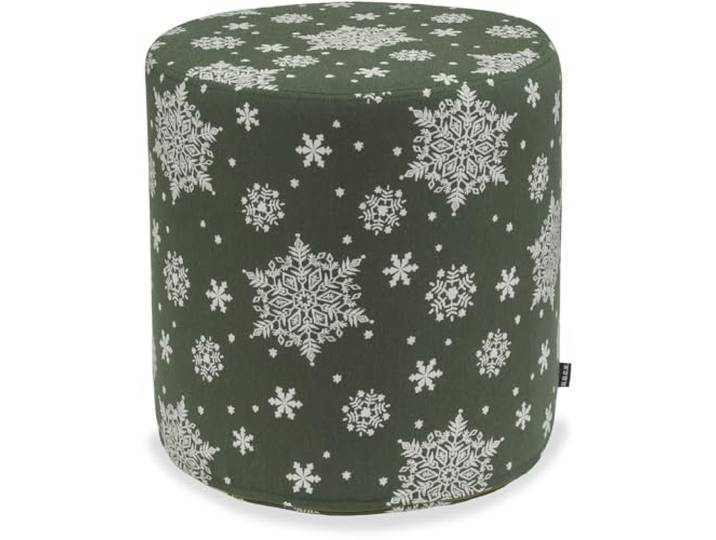 H.O.C.K. Snow Flakes Hocker rund ø45x45cm tannengrün Schneeflöckchen