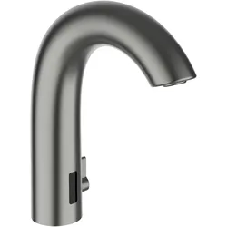 LAUFEN Curvetronic elektronischer Waschtischmischer, Netzbetrieb, für Kalt-/Mischwasser, Ausladung 135mm, HF707154423000, Farbe: Edelstahl gebürstet