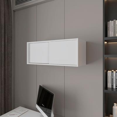 GDFStudio - Morgan Sleek Modern Floating Cabinet with Sliding Door for Efficient Office Storage