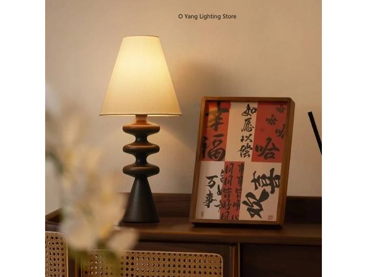 Ambiance créative lampe de bureau en bois massif Style Antique luminaire salon décoration chambre lampe de chevet noël