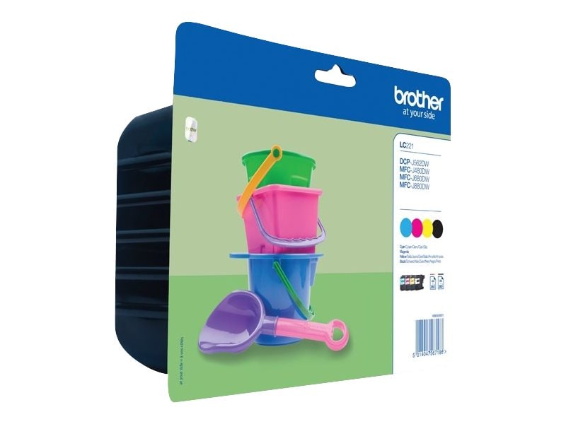 Brother LC-221 Value Pack Druckerpatrone Cyan Magenta Gelb Schwarz LC221VALBPDR