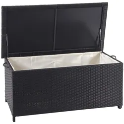 Proregal Poly-Rattan Kissenbox | HxBxT 51x100x50cm | Premium schwarz | 170L | Gartentruhe Auflagenbox Truhe