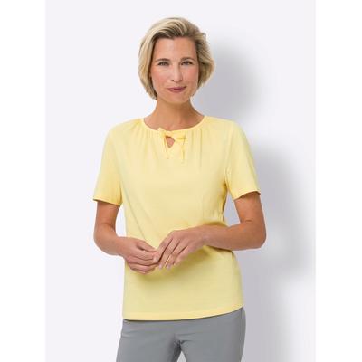 T-Shirt CLASSIC BASICS "Kurzarm-Shirt", Damen, Gr. 52, gelb (zitrone), 100% Baumwolle, unifarben, Rundhals, Shirts T-Shirt