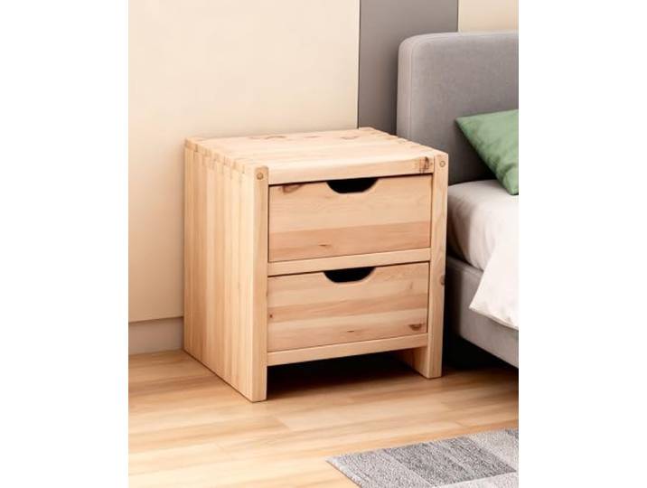 Steiner Shopping Nachtkommode Wooden Nature 01 I 48 x 44 x 36 cm kompakter Nachtkasten I Zirbe massiv Natur Nachttisch I metallfrei für gesundes Schlafumfeld I Nachtkonsole Holz für Schlafzimmer