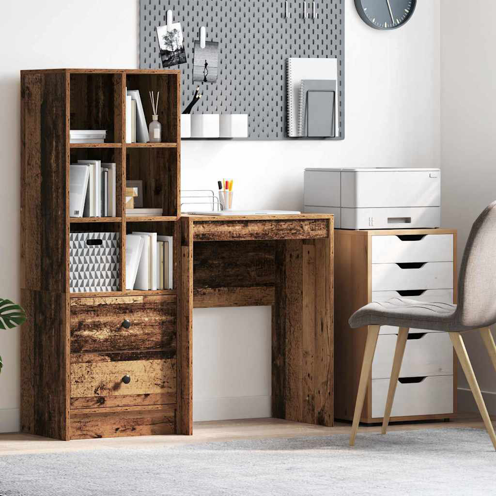 17 Stories Desk 76 Cm Engineered Wood Old Wood 76 cm H x 60 cm W x 40 cm D
