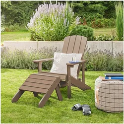 HOME DELUXE Gartenstuhl FAREA inkl. Hocker – Braun