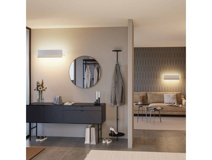 Paulmann Stine LED-Wandlampe, ZigBee, CCT, weiß Stine, dimmbar, weiß / opal, für Wohn- / Esszimmer, Aluminium