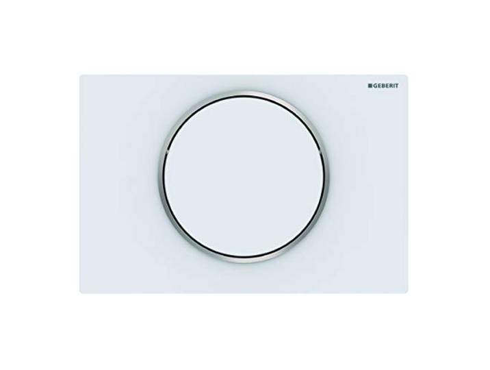 Geberit 115758JT5 Sigma 10 Plaque de déclenchement pour chasse d'eau et chasse d'eau avant et plaque + boutons Blanc mat