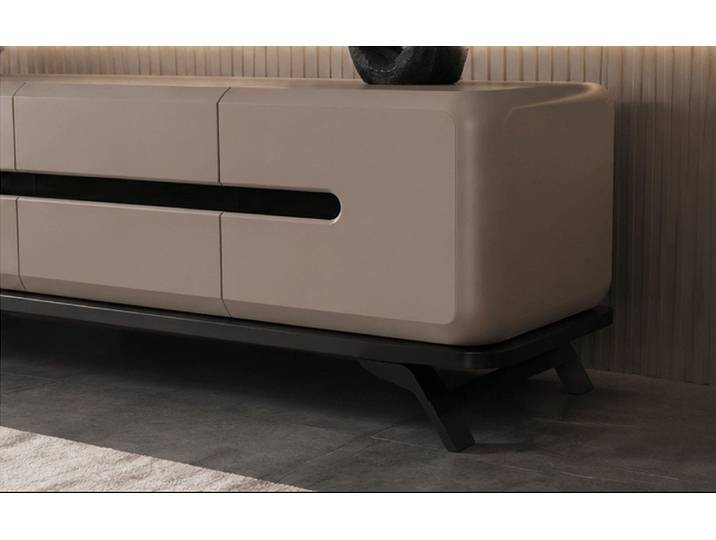 Xlmoebel Lowboard Modernes Beige Wohnzimmer TV Lowboard Couchtisch Holz Metall (1-tlg)