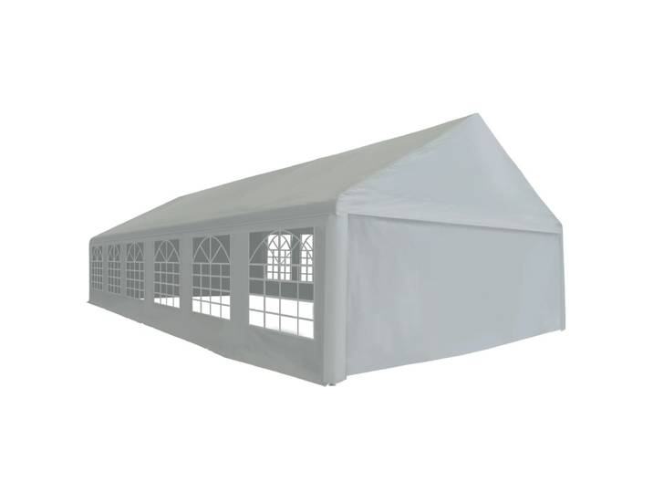 Tente de réception PE 6x12 m grise, grande tente familiale pour le camping, pliable, portable, protection solaire, imperméable, pergola