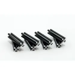 MakerBeam Aluminiumprofil, 10x10, eloxiert, schwarz - Länge: 60 mm - Stück: 8