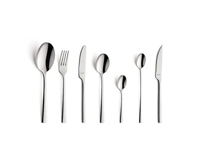 Manille - Coffret cadeau 42 pièces Couteaux à steak\, fourchettes\, cuillères\, cuillères de service et cuillères à café en acier inoxydable poli 18/0