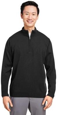 Harriton M421 Pilbloc Quarter-Zip Pullover Sweater in Black size 2XL   acrylic