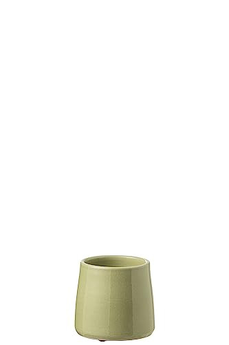 J-Line Bloempot Rond Keramiek Groen Extra Small - 2 stuks