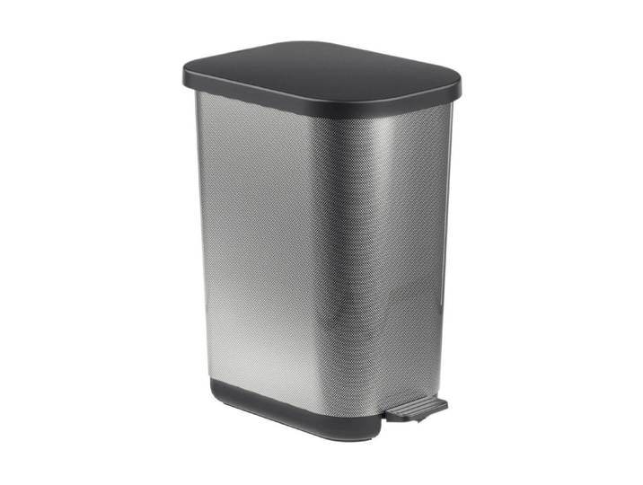 Mülleimer ROTHO Rotho Treteimer Treteimer 35 l Orbe , silber, B:28,5cm H:51,3cm T:40cm, Mülleimer, Mülleimer