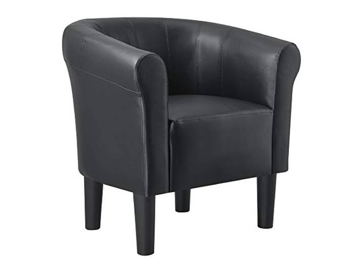 [en.casa] Sessel 70x70x58cm Schwarz Kunstleder Clubsessel Relaxsessel