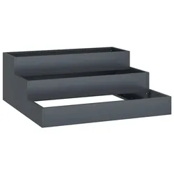 Helloshop26 - Garten-Übertopf 90 x 90 x 35 cm wetterfest modernes Design aus anthrazitfarbenem Metall