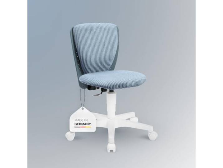 TOPSTAR Kid 200 - Ergonomischer Schreibtischstuhl für Kinder hellblau Cord Made in Germany Drehstuhl für Kinder & Jugendliche GS-Intertek