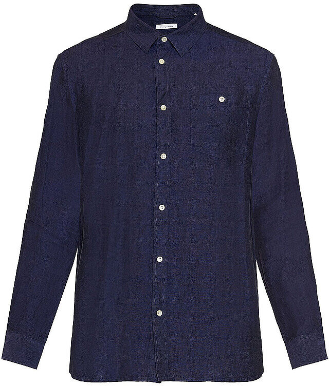 KNOWLEDGE COTTON APPAREL Leinenhemd  dunkelblau   L L