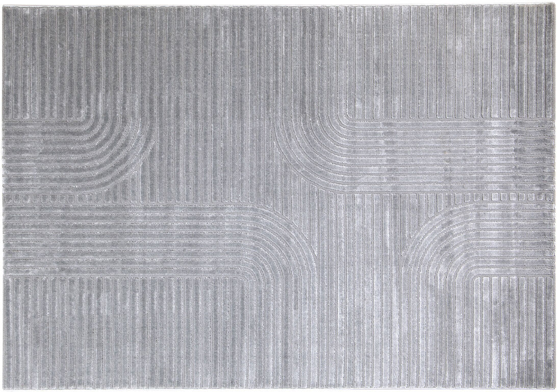 Miliboo Rechteckiger grauer Grafikteppich 160 x 230 cm MAGNUS