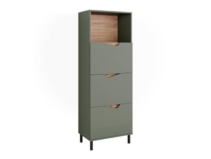 Vicco Kommode Marelle, Grün/Artisan, 60 x 169.5 cm mit 4 Fächern, zur Aufbewahrung von Kleidung und Haushaltsgegenständen